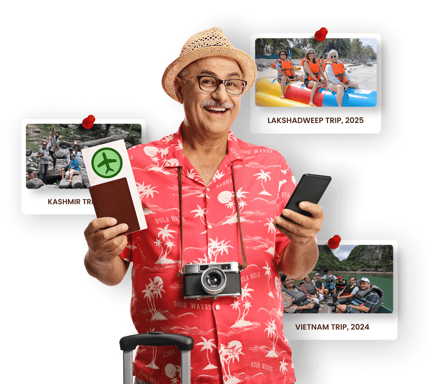 Excited elderly woman